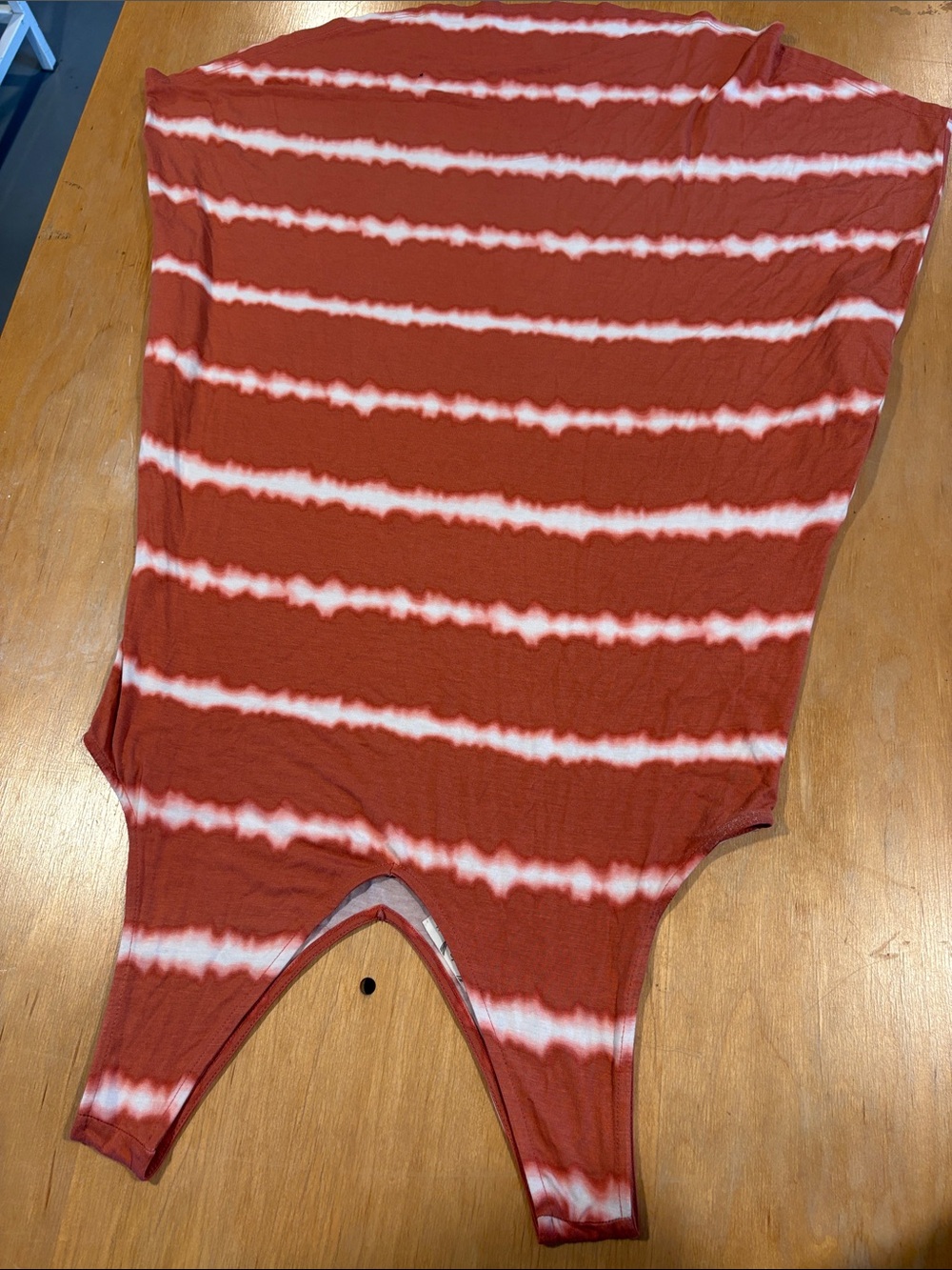 Maurices Rust and White Tie-Dye Bodysuit